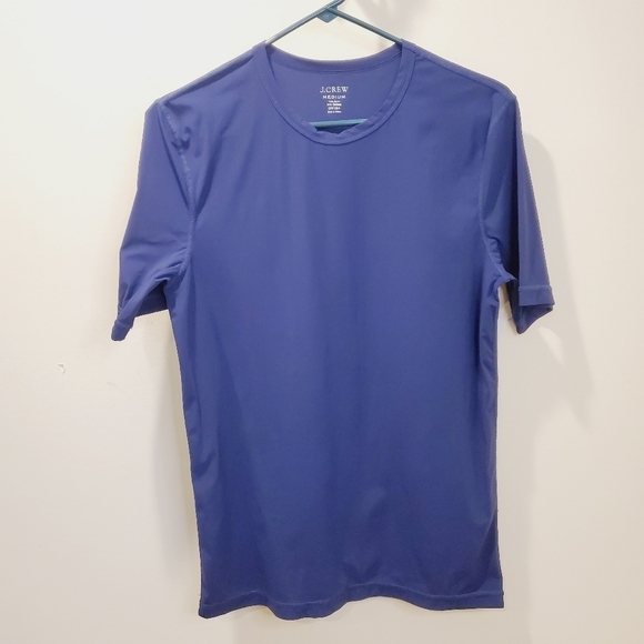 J Crew men's Navy blue Crew Neck Nylon short sleeves tshirt size M - Picture 2 of 8